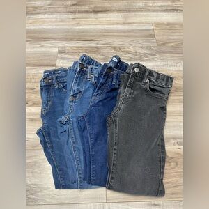 Lot Of 4 Old Navy Boys Size 10 Jeans Adjustable Waist Straight Slim Blue Black